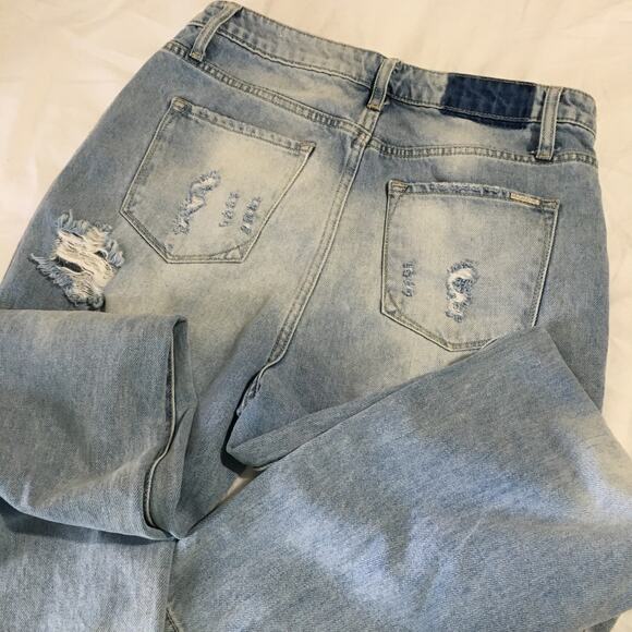 Insane Gene High Rise Destroyed Loose Straight Jeans Size 9/28 - Picture 8 of 14